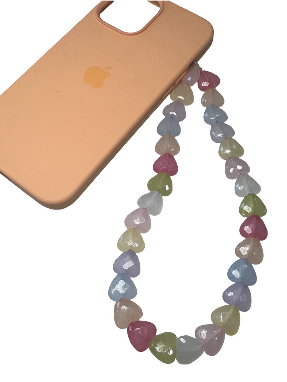🫧 Urban Outfitters Pastel Heart‎ Bead Phone Charm Wrist Strap 🫧